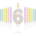thumbnail image 5 of Xiao Hang Number Birthday Candle Macaron Pastel Glitter 3D Number Candle with 12 Pcs Rainbow Spiral Candles in Holders for Girl Boy Cake, 5 of 10