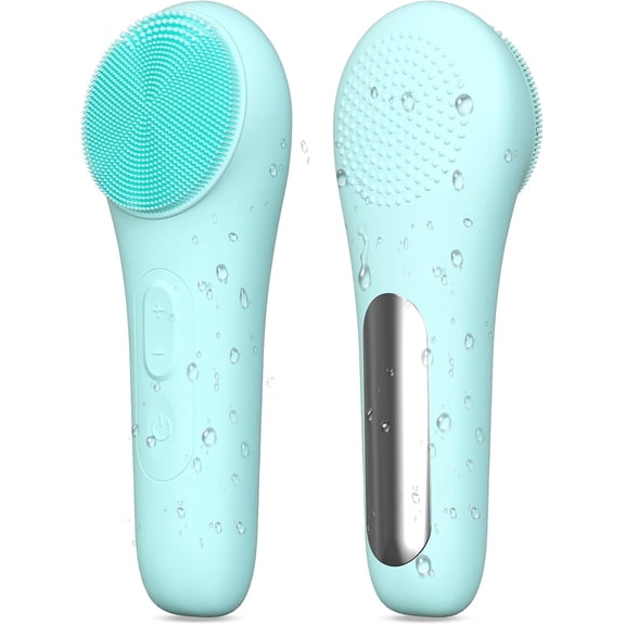 Rechargeable Silicone Facial Cleansing Brush Very Gentle - 4 Modes Waterproof Face Scrubber with Heat Massage, Deep Cleansing & Exfoliating Electric Face Brush
