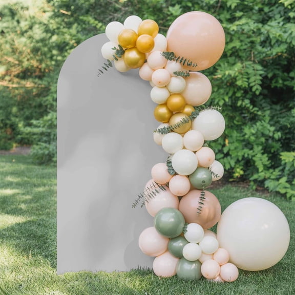 Grey Arch Backdrop Cover 4 FT, Solid Color Wedding Arch Cover Stretchy Backdrop Stands Covers for Birthday Party Ceremony Banquet Decor