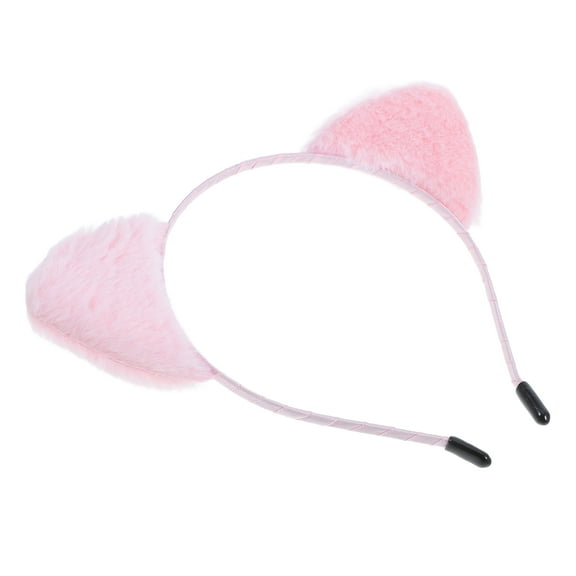 LOLIPPYY 1Set Pink Plush Cat Ears Headband for Women Comfortable Fit in Home Use