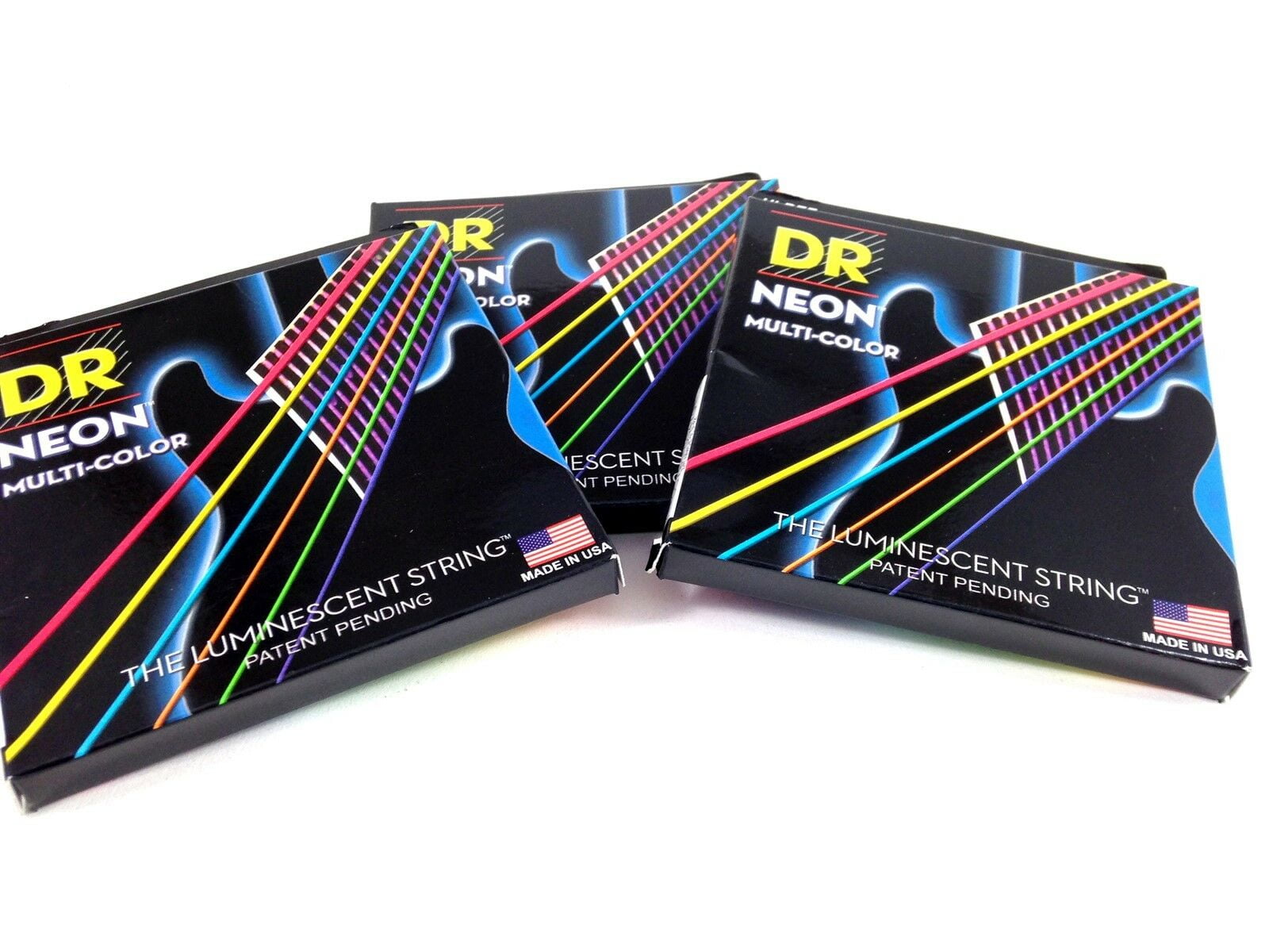 DR Guitar Strings 3 Sets Electric Neon Multicolor 9-42 Lite