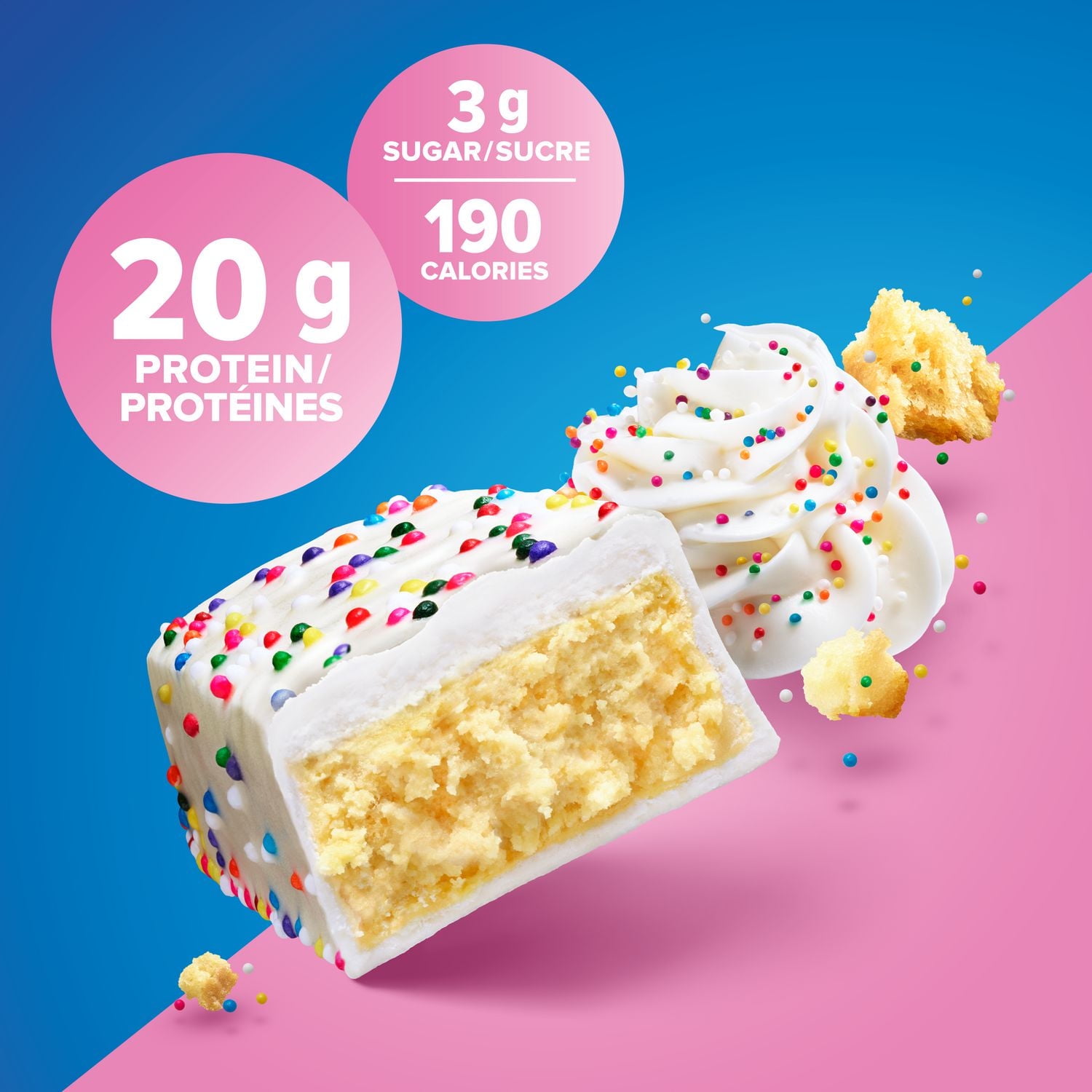 Pure Protein Birthday Cake Bars | 20g Protein | 3g Sugar | Gluten Free | 6x50g Snack Bars | Post Workout or On-the-Go Protein Snack, 12 x 50g, ready to eat