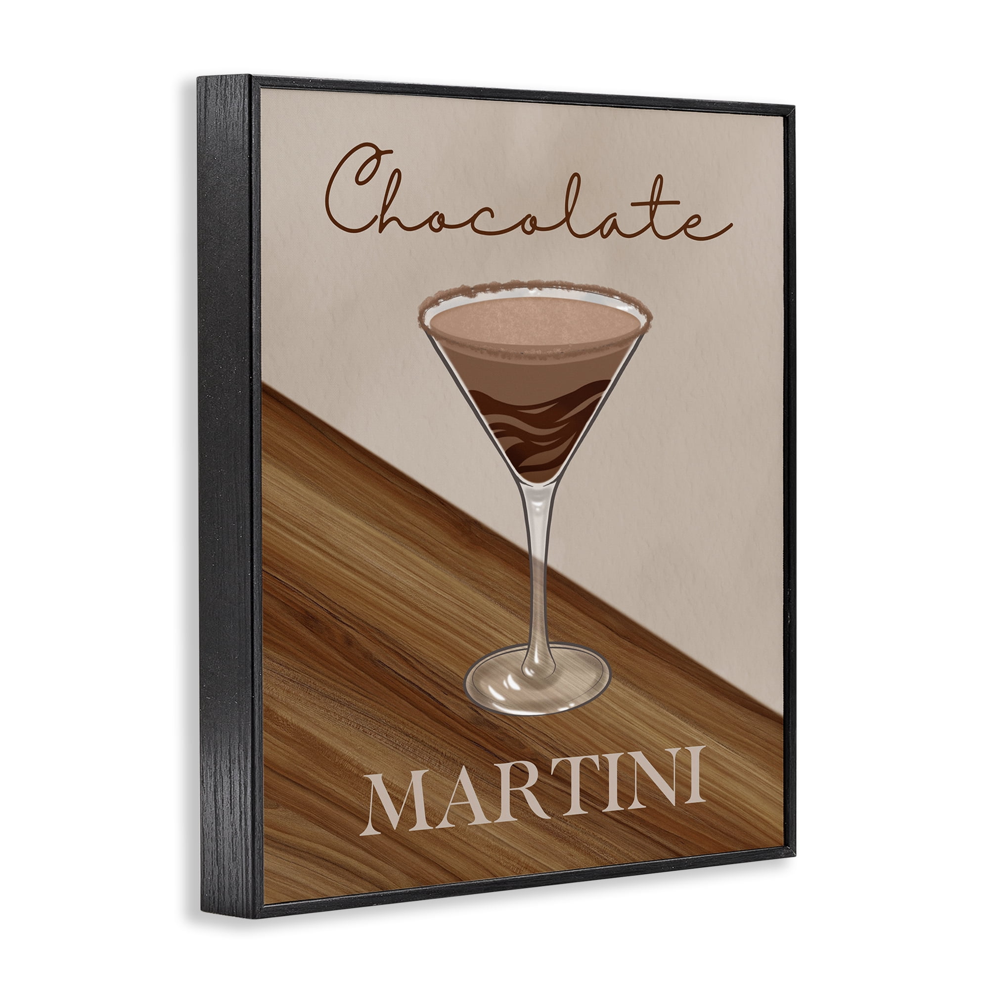Stupell Industries Chocolate Martini on Brown Black Framed Giclee Art, design by Marcus Prime