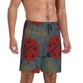 thumbnail image 2 of Balery Ladybug Pantalones cortos de pijama de punto de algodón para hombre con cinturilla y bolsillos-XX-Large, 2 of 6