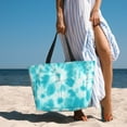 thumbnail image 6 of PAYOHTO Teal Tie Dye Blue Large Beach Tote Bags for Womens Mens Sandproof Swim Pool Bag with Zipper for Travel Vacation, 6 of 7