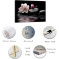 thumbnail image 5 of ZHONGYUTONG Zen Bathroom Wall Art Pebble Stones Pink Floral on Water Canvas Prints Spiritual Picture Artwork for Office Yoga Spa Meditation Room Framed (12.00" x 18.00"), 5 of 6