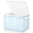 thumbnail image 2 of Storage Box With Lid 16.5x12.6x11.8In Foldable Stacked Household Storage Box Heart on Light Blue Background, 2 of 7