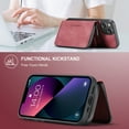 thumbnail image 7 of iPhone 13 Case,Dteck Magnetic Leather Detachable Wallet Functional Removable Case Shockproof Rubber Cards Holder Money Pocket Hybrid Kickstand Back Cover For Apple iPhone 13 6.1-inch,Red, 7 of 7