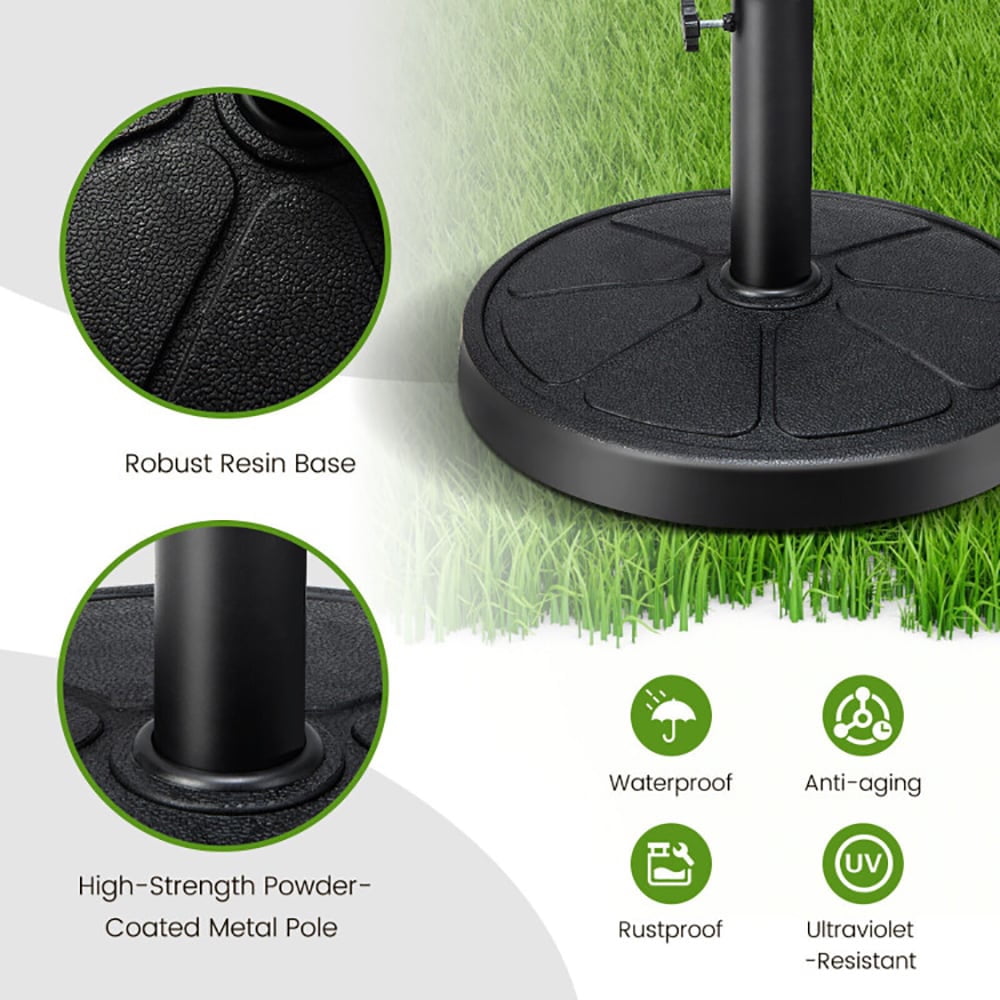 Resenkos 31LBS 18-Inch Round Outdoor Umbrella Base, Black