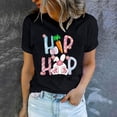 thumbnail image 2 of Fesfesfes Soft Shirts for Women's Round Neck Printed T-shirt Fashion And Comfortable Women's Shirt Top Short Sleeved Tops Ladies T Shirts 2XL(US:12), 2 of 7
