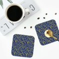 thumbnail image 5 of Pofeuu Uncaria Flower Print Leather Coasters Set of 6, Round Cups Mugs Mat Pad for Home Kitchen Heat Resistant Drink Coasters,Square, 5 of 7
