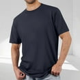thumbnail image 2 of Admvng Mens Workout Shirts Casual Fashion Solid Color Short Sleeved T-shirt Loose and Temperat Top S-3XL, 2 of 4