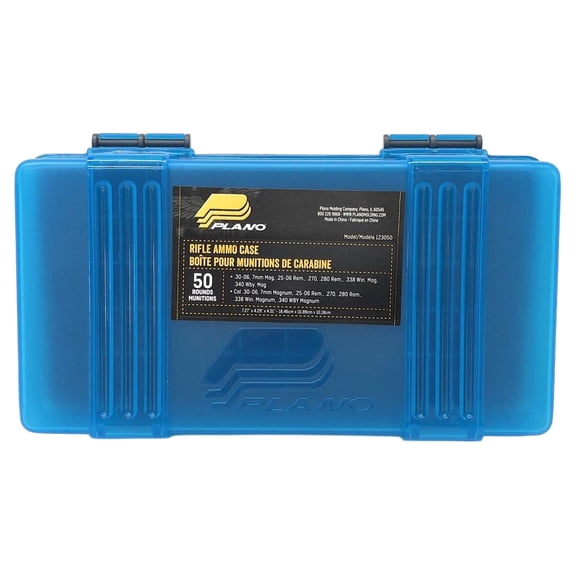 Plano Large Long Gun Ammo Case 378 Weatherby Magnum Thru 30-06 Springfield, Holds 20, Gray