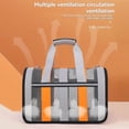 thumbnail image 4 of Spacious Foldable Pet Travel Carrier for Cats & Small Dogs - Lightweight, 360° Breathable Mesh Design with Secure Safety Features, Easy-Clean Material & Versatile Carrying Options - Gray & Orange,, 4 of 6