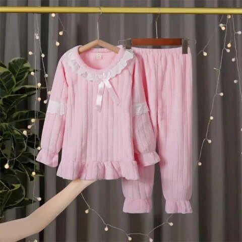Nuevo Pijama Niños Franela 2023 Otoño Invierno Niña Niño Conjunto Pijama Bebé Ropa Animal Cartoon Coral Fleece Pijamas Niños xuanjing unisex