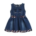 thumbnail image 1 of Vestidos de niña pequeña Vestido de mezclilla de manga larga para niñas Ropa Tutu Vestido de fiesta Vestido de fiesta Primavera Otoño Ropa de bebé Vestidos4T (Etiqueta 120) Gao Jinjia LED, 1 of 2
