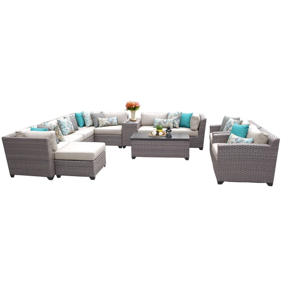 Catalina 12 Piece Outdoor Wicker Patio Furniture Set 12b