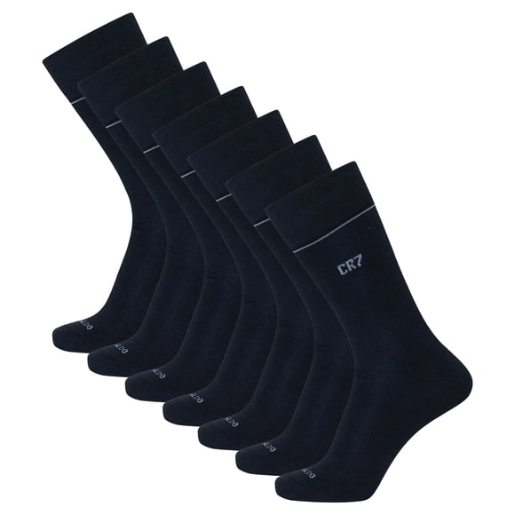 CR7 calcetines de hombre, paquete de 7 - calcetines cortos, mezcla de algodón, colores lisos Negro 40-46