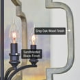 thumbnail image 2 of Kira Home Atwood 23" 4-Light Farmhouse Pendant Light Chandelier, Open Design, Gray Oak Wood Style + Sandblasted Black, 2 of 7