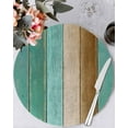 thumbnail image 2 of Round Placemats Set of 4 Teal Wood Grain Place Mats Washable Woven Placemat Brown Wooden Plank Circle Braided Table Mat for Kitchen Dining Table Party Home Decor 15 Inch, 2 of 8