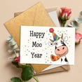 thumbnail image 4 of Tarjeta de felicitación Podagree Happy Moo Year, divertido diseño de vaca, 8 x 5.3, 4 of 7