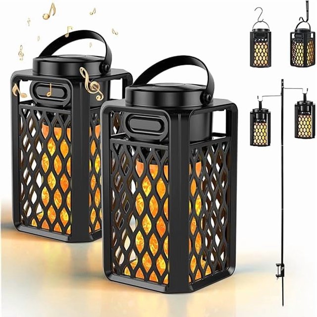 wonima11 LED Atmosphere Speaker, Waterproof Wireless Outdoor Bluetooth Speaker with Torch Light, Tech Gifts for Men, Women, Dad, Mother Gadgets, Accessories for Camping/Yard/Patio,2 Pack