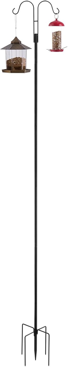 Double Shepherds Hooks for Outdoor, 8 Pack 92 Inch Heavy Duty Bird Feeder Pole