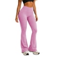 thumbnail image 2 of Akmaiox Flare Leggings for Women, Tummy Control Stretchy High Waist Yoga Pants with Pockets, Casual Slim Wide Leg Gym Workout Gym Pants S-2XL, 2 of 4