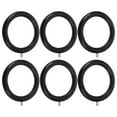 thumbnail image 1 of 6 Pcs Anneaux de Rideaux avec Crochets en Bois Circulaire Noir pour Décoration Intérieure Installation Facile, 1 of 9