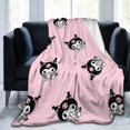thumbnail image 1 of Manta de franela de Cinnamoroll de Anime Sanrios, 150x200cm, Kuromi Melody, colcha de aire acondicionado suave para dormitorio, toalla portátil para siesta, 1 of 4