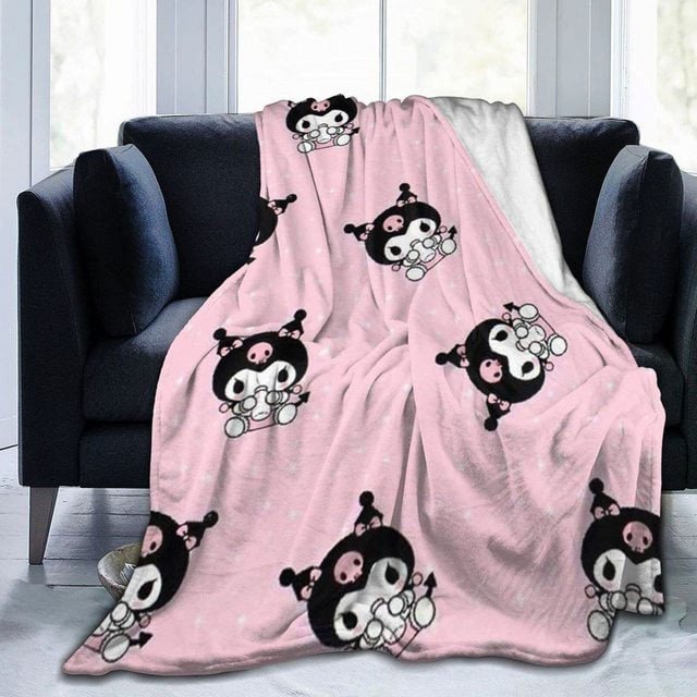 Manta de franela de Cinnamoroll de Anime Sanrios, 150x200cm, Kuromi Melody, colcha de aire acondicionado suave para dormitorio, toalla portátil para siesta