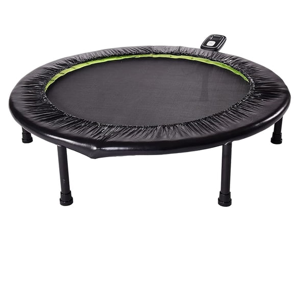 Folding Trampoline with Smart Workout App, Black - Portable Fitness Rebounder for Home Gym, Cardio & Strength Training, Jumping Exercise Equipment