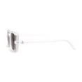 thumbnail image 4 of Mens Retro Rectangle Color Lens Hippie Plastic Sunglasses Clear Brown, 4 of 4
