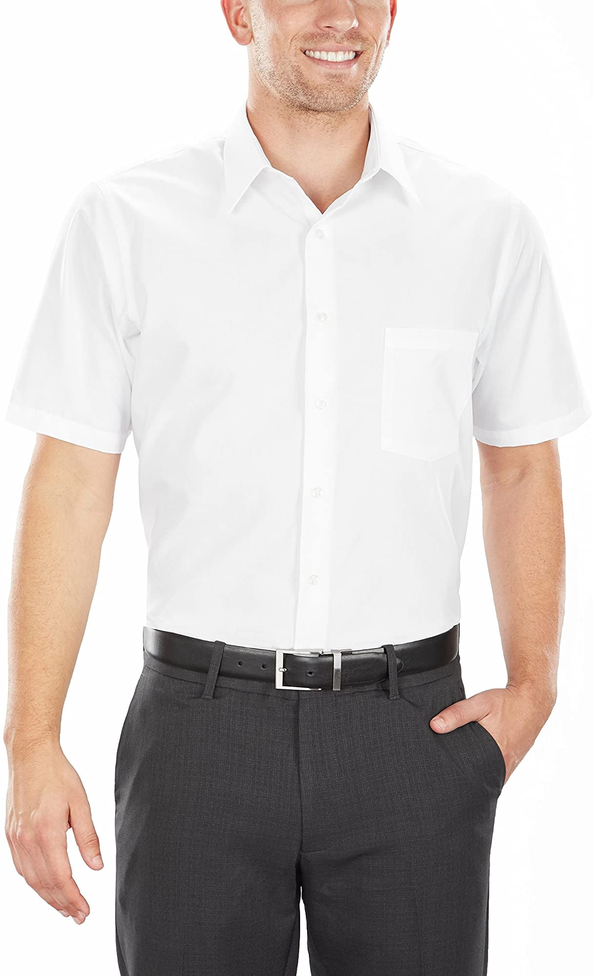 Van Heusen Men's Short Sleeve Poplin 