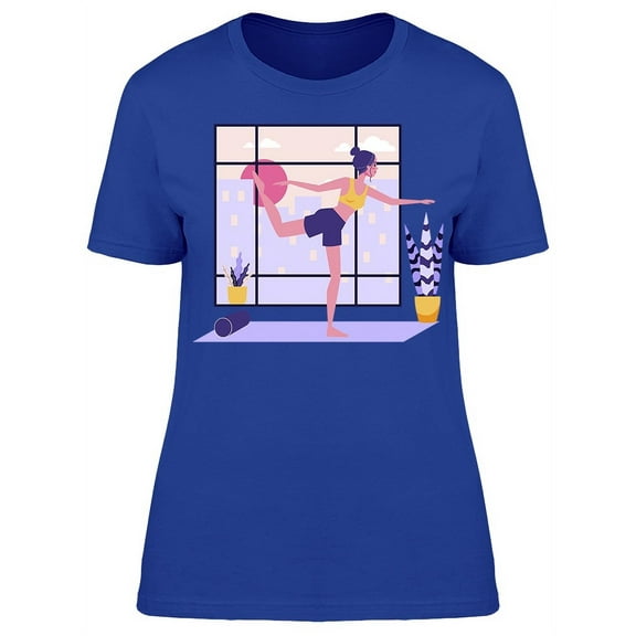 Standing In The Yoga Pose T-Shirt Women -Image by Shutterstock, Female Medium