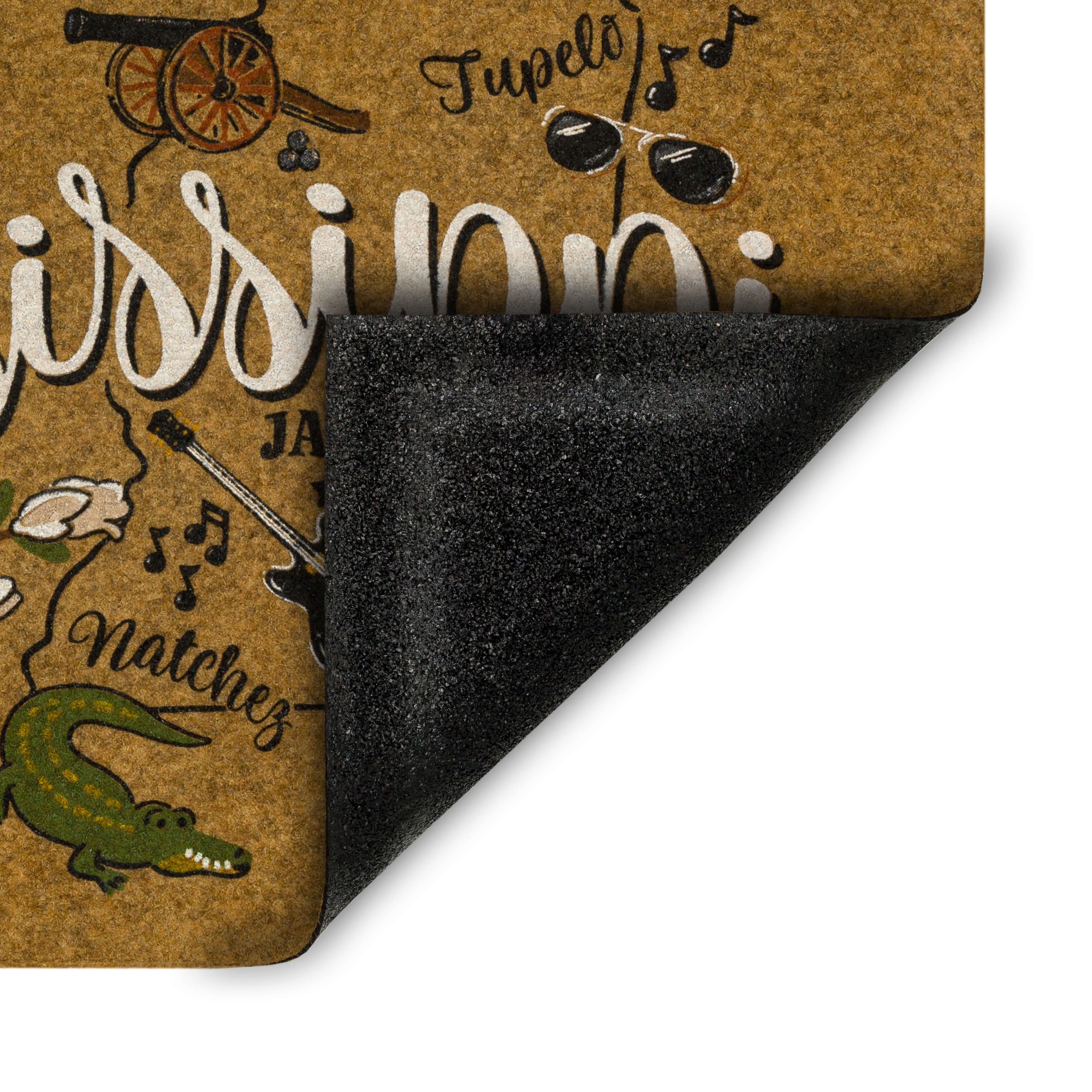 Mohawk Home Mississippi Indoor/Outdoor All Weather Polyester Rubber Backed Rectangle Doormat, Tan, 18" x 30"