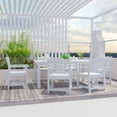 thumbnail image 2 of Williamspace Patio Dining Table Sets, 7pcs Outdoor HIPS Dining Furniture Set 70.8'' Rectangular Table and 6 Chairs, All Weather Resistant for Backyard Conversation Garden Poolside Balcony Lawn, White, 2 of 5