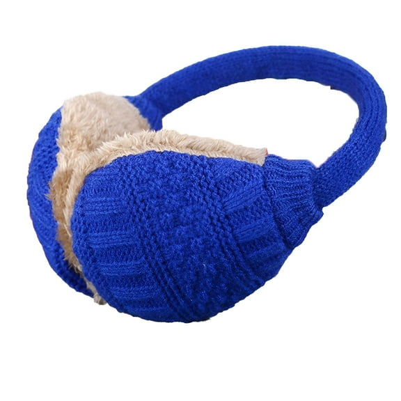 LAMIRO Ear Muffs - Classic Unisex Ear Warmer Knit Winter Outdoor Earmuffs For Women, Sapphire Blue