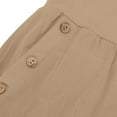 thumbnail image 4 of Lenpel Women's Bermuda Shorts Elastic High Waisted Drawstring Tapered Mid Length Cargo Shorts Summer Casual Shorts with Pockets, 4 of 6