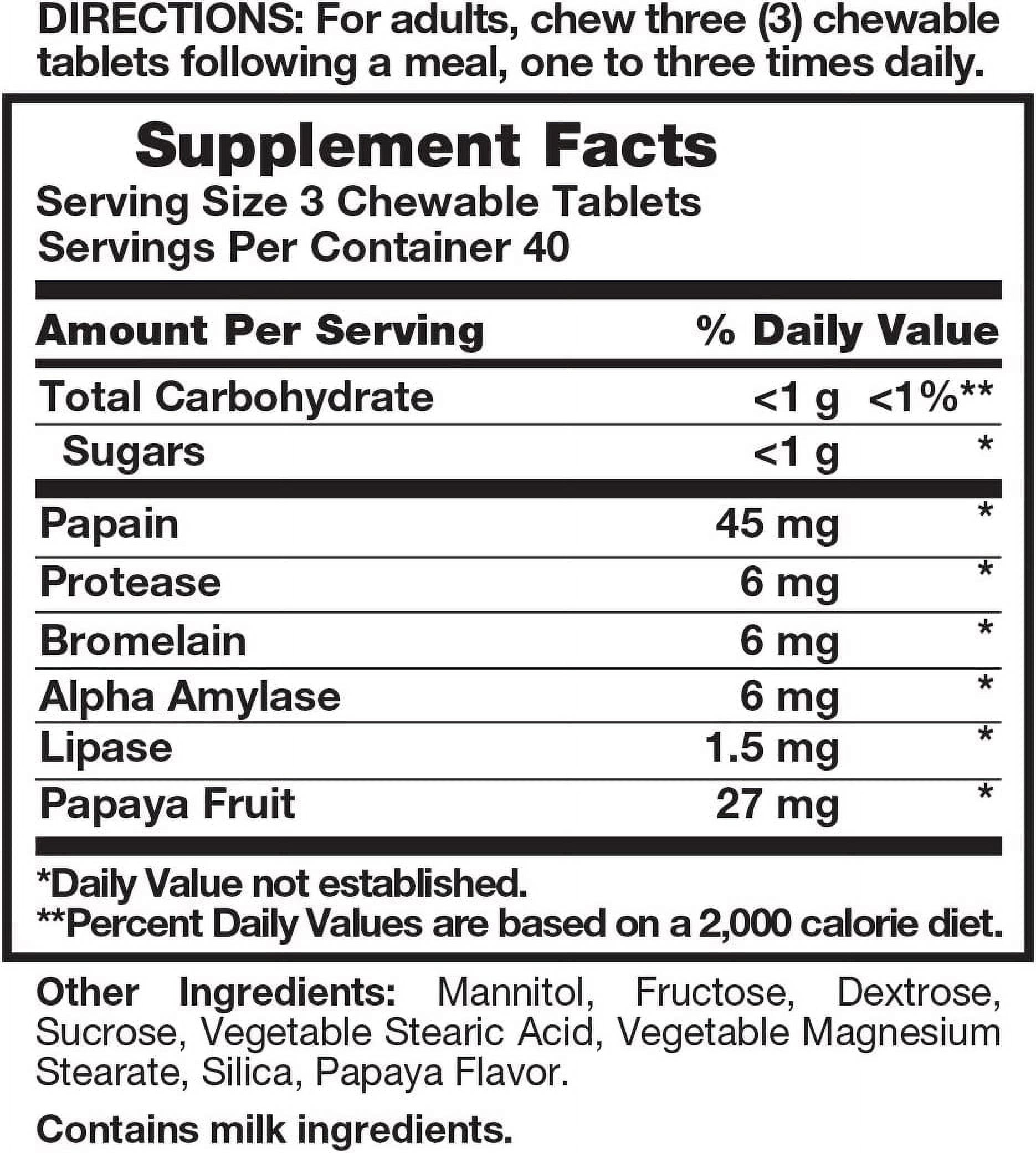 Natures Truth Chewable Papaya Enzyme Tablets, 120 Ea, 3 Pack