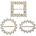 thumbnail image 1 of 3 piezas de hebillas anudadas de alta calidad con diamantes de imitación para ropa, para camisetas, vestidos, novias y damas de honor., 1 of 5