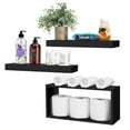 thumbnail image 3 of Sorbus Floating Shelves for Wall Set of 3 - Bathroom Shelves for Wall Storage, Over Toilet, Bedroom, Farmhouse, Wall Decor - 2 Floating Shelves with Invisible Brackets & 1 Rectangular Box, 3 of 7
