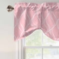 thumbnail image 4 of Pink White Stripes Tie Up Valance Curtains for Windows, Kitchen Curtains Window Treatments, Simple Geometric Modern Monochrome Short Window Shades Valances for Bedroom Bathroom Cafe 42"x12", 4 of 8