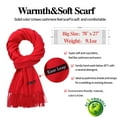 thumbnail image 4 of EASE LEAP Pashmina Scarfs Women Shawls Wraps Evening Dresses Soft Large Scarves Wedding, Red, 4 of 7