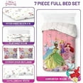 thumbnail image 4 of Disney Princess Pretty Floral 7 Piece Full Size Kids Bed Set with Shams, 4 of 5
