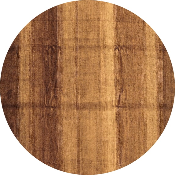 Ahgly Company Indoor Round Abstract Brown Modern Area Rugs, 8' Round