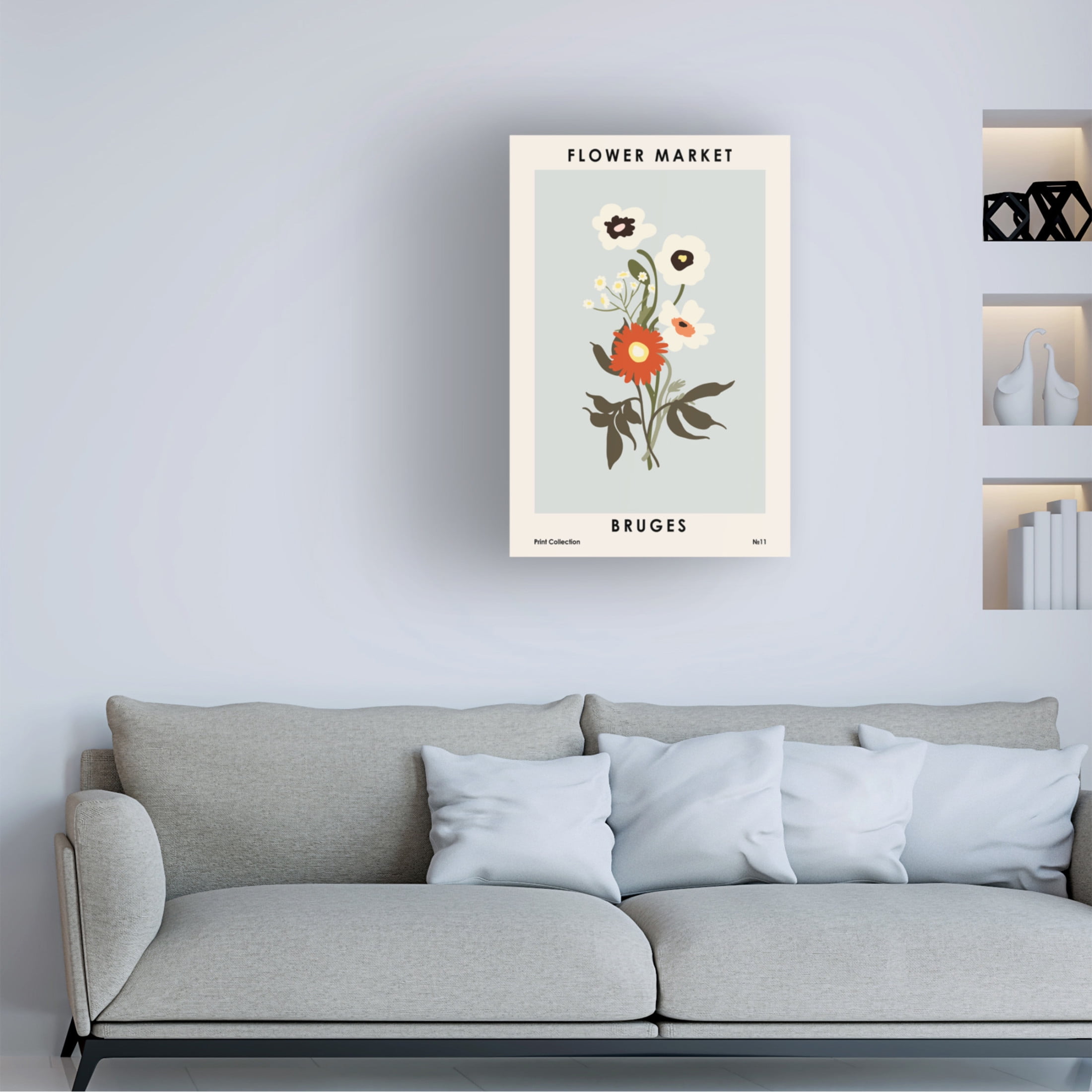 Trademark Fine Art NKTN Flower Market Bruges Canvas Wall Art