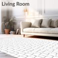 thumbnail image 2 of ODIKA 5'x7' Machine Washable Non-Slip Area Rug, Honeycomb with Artisan Craftsmanship High Traffic Rug, White, 662104, 2 of 7