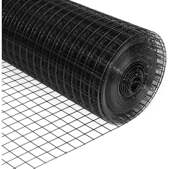 24'' x 50' 1/4inch Hardware Cloth ,19 Gauge Black Vinyl Coated Welded Fence Mesh for Home and Garden Fence and Home