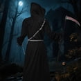 thumbnail image 6 of Alaiyaky Grim Reaper Costume, Halloween Scary Grim Reaper Fancy Dress with Scythe Glowing Glasses, Grim Reaper Costume Scary Halloween Costume, 6 of 7